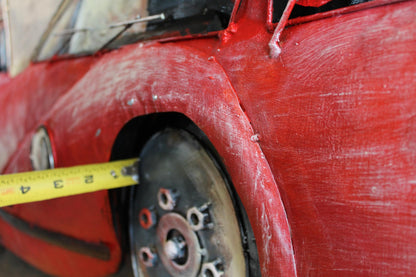 NIFAO Ferrari Dino Inspired Red Sports Car 3D Metal Wall Art 79" x 2" x 40"H