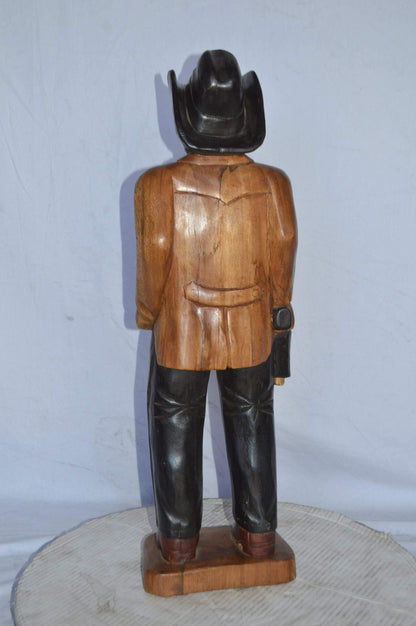 Sheriff Made of Wood Statue - Size: 6"L x 9"W x 30"H.