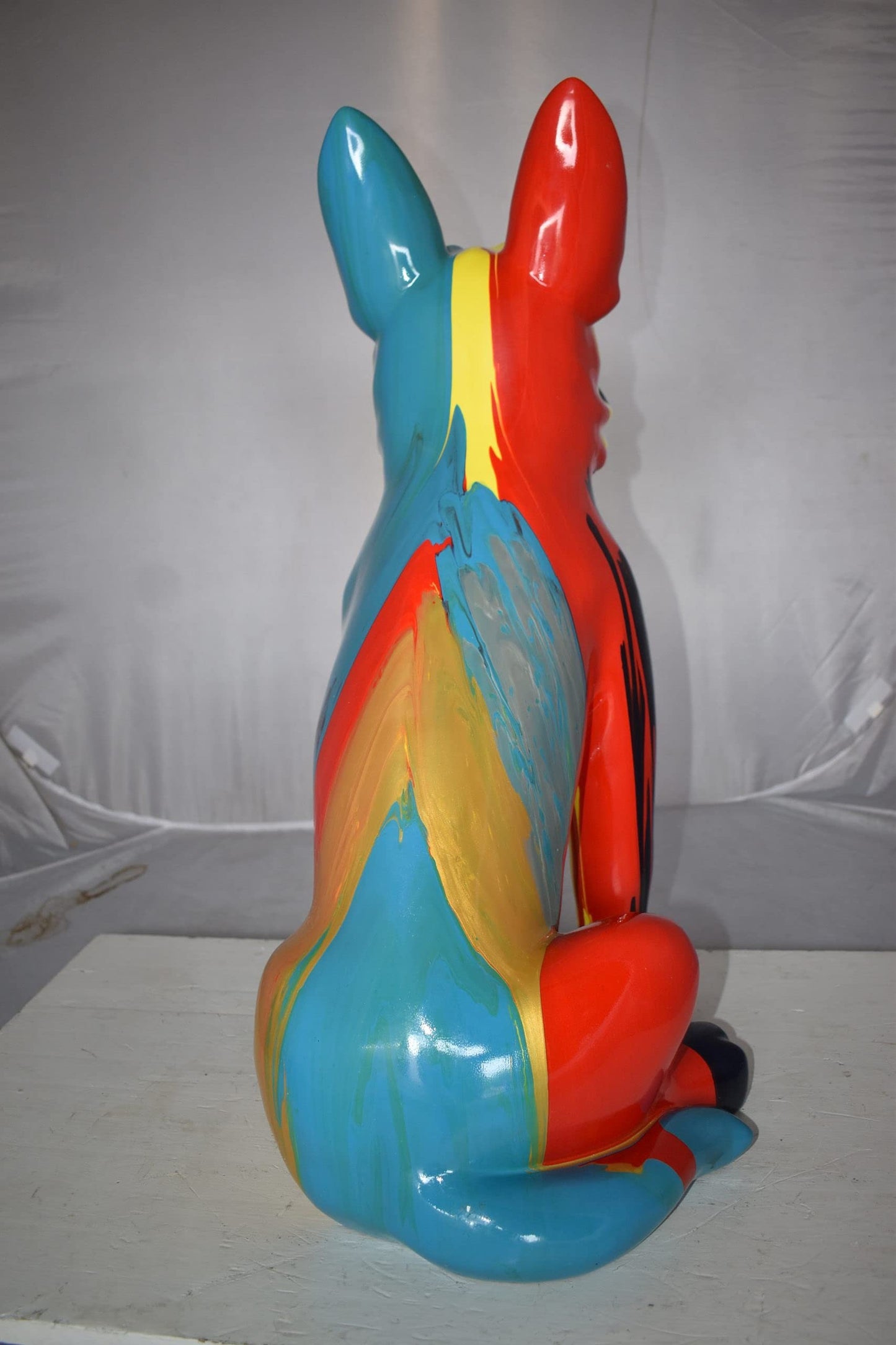 Modern Art of a Graffiti Great Dane Dog Made of Resin Size: 20" x 11" x 28"H