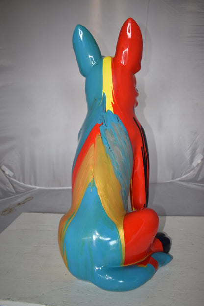 Modern Art of a Graffiti Great Dane Dog Made of Resin Size: 20" x 11" x 28"H