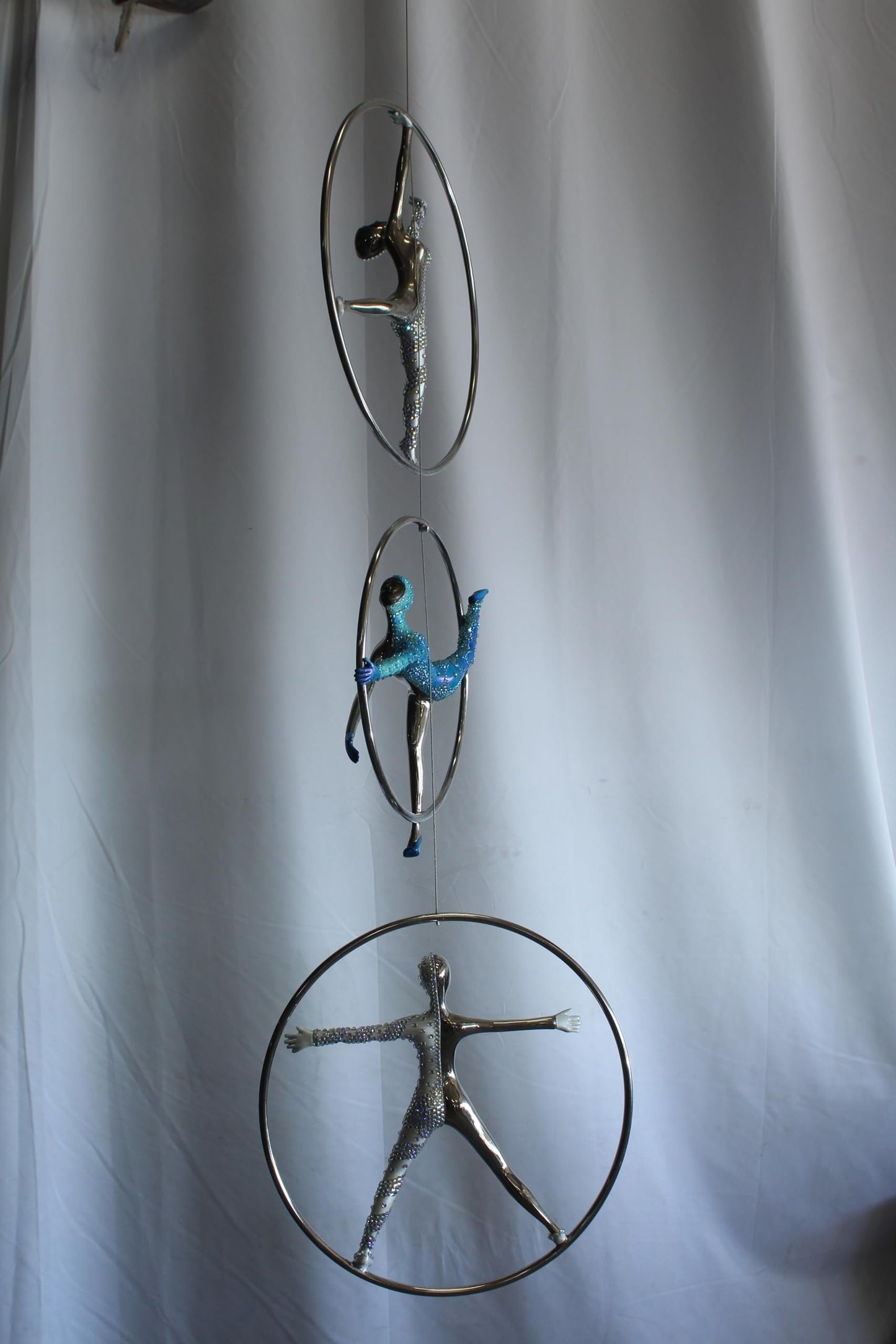 Bronze Sculpture Momentum by Liliana Mendez Hanging Mobile 16"x2"x52"H