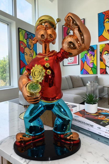 Popeye with Red shirt Resin Statue Size: 18" x 16" x 31"H