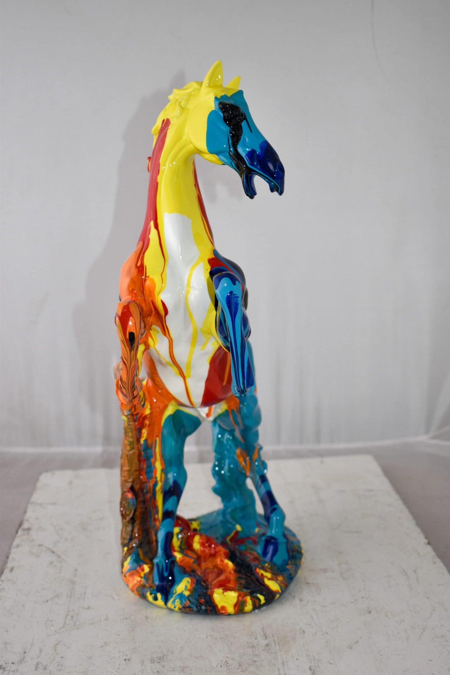 Rearing Horse Color Painted Made of Resin Size: 19" x 8" x 21"H
