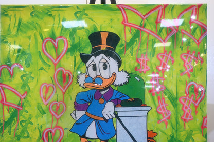 Ambitious Wealthy Duck Tycoon Graffiti Resin Canvas 44"x44"