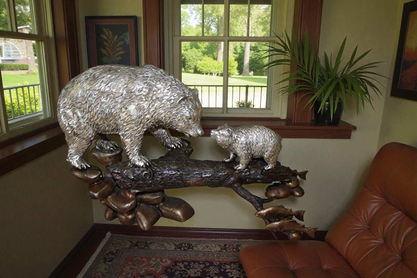 Bronze Family Bear Statue For Sale