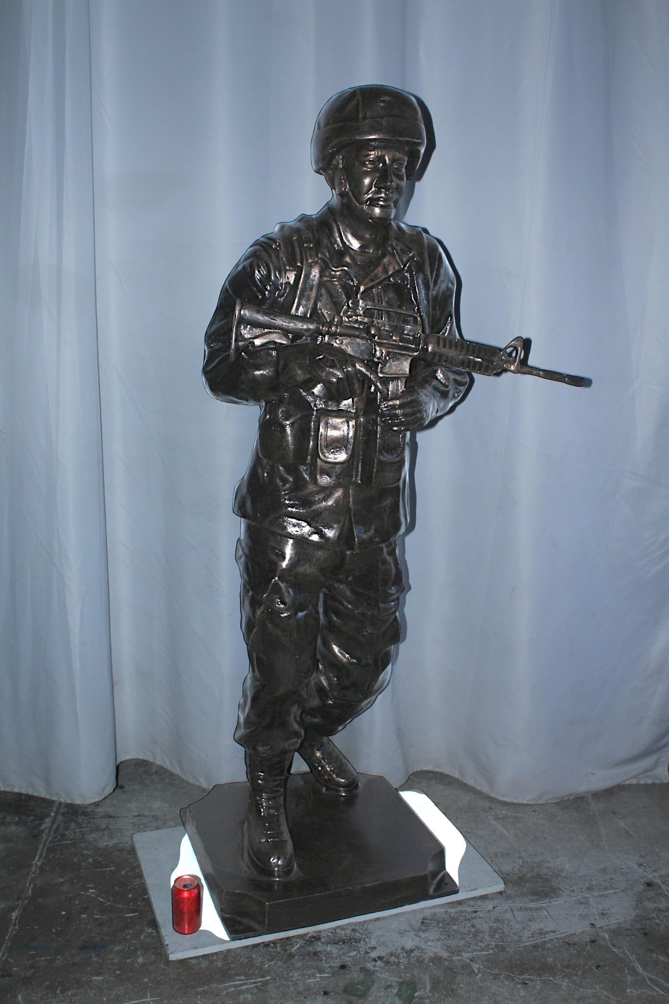 Life Size Aluminum Soldier Statue Military Sculpture 28"x28"x73"H