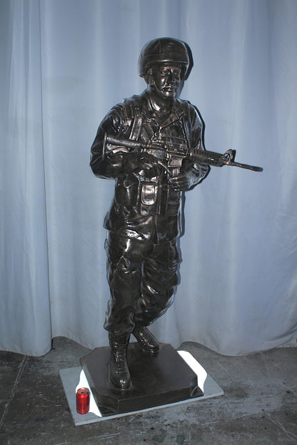 Life Size Aluminum Soldier Statue Military Sculpture 28"x28"x73"H