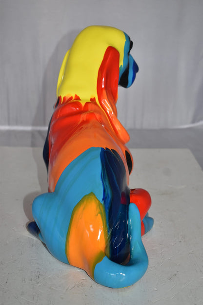 Modern Paint Drops Basset Hound Dog Statue Made of Resin Size: 16" x 8" x 13"H
