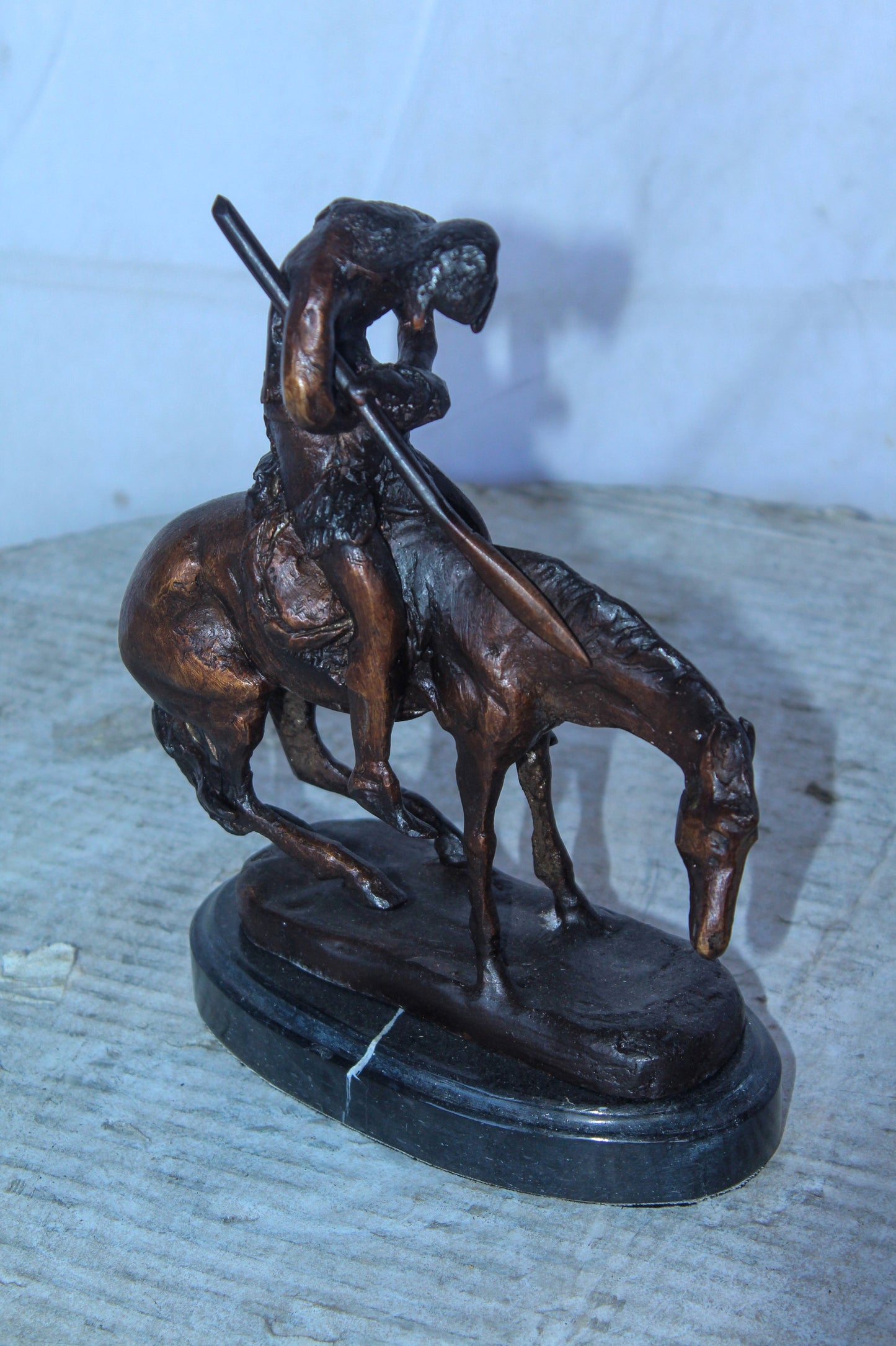 End of The Trail by Remington Bronze Statue Replica, Western Decor 6" x 3" x 9"H