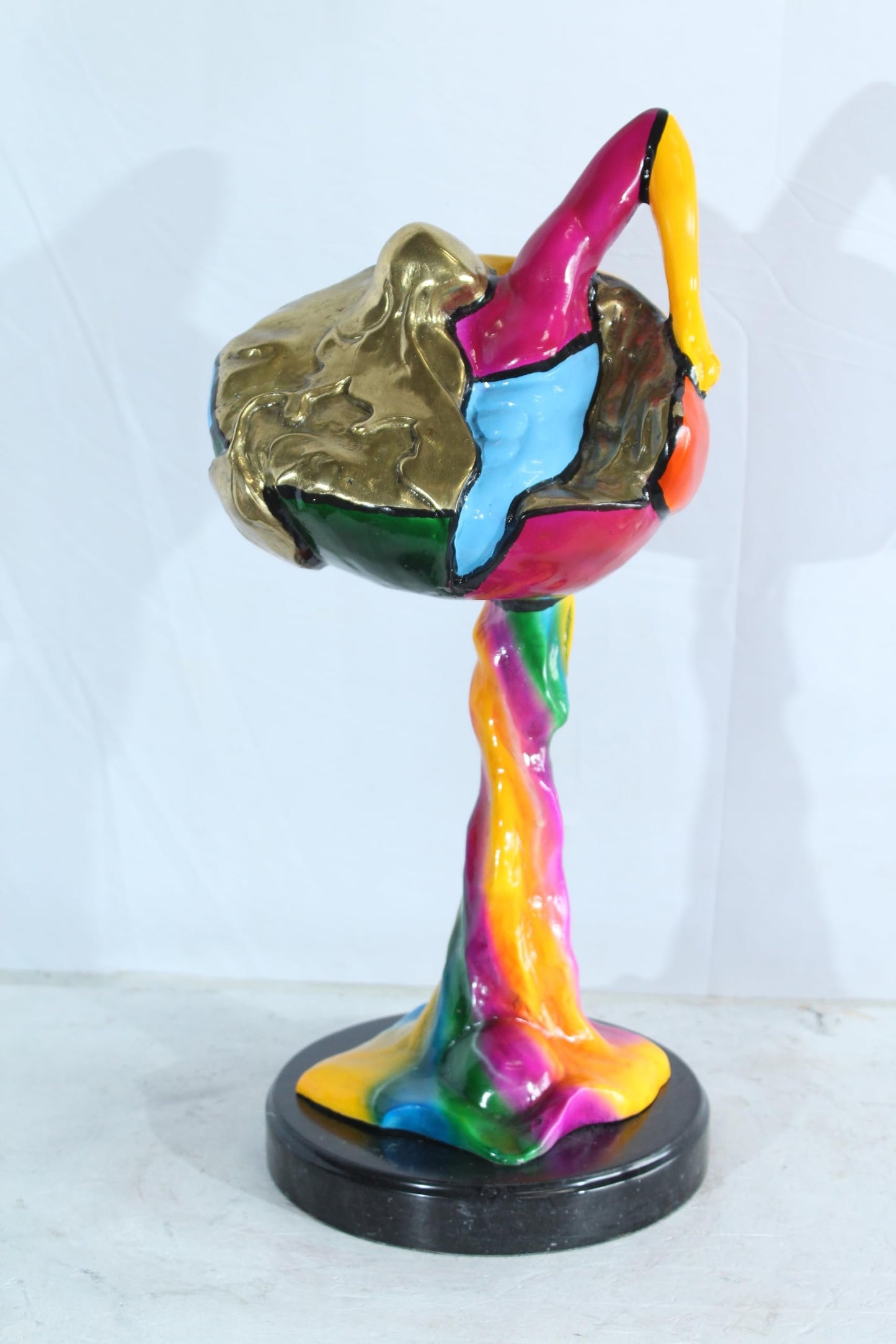 NIFAO Picasso Style Bronze Abstract Statue Colorful Modern Decor 12" x 10" x 23"H