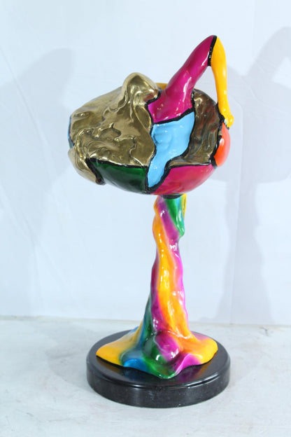 NIFAO Picasso Style Bronze Abstract Statue Colorful Modern Decor 12" x 10" x 23"H