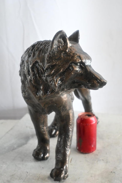 Life Size Prowling Fox Handcrafted Aluminum Garden Decor 42"x14"x34"H