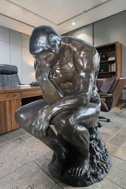 Large Size Bronze Replica of The Thinker by Rodin Sculpture 55" x 33" x 69"H