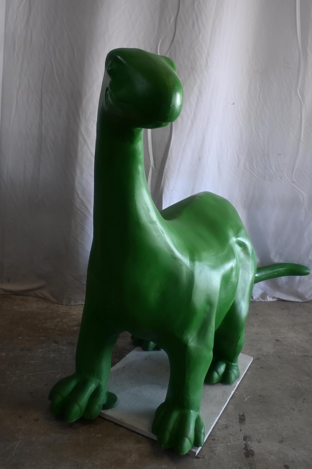 Giant Green Brontosaurus Statue in Aluminum Dinosaur Art 90"x23"x47"H