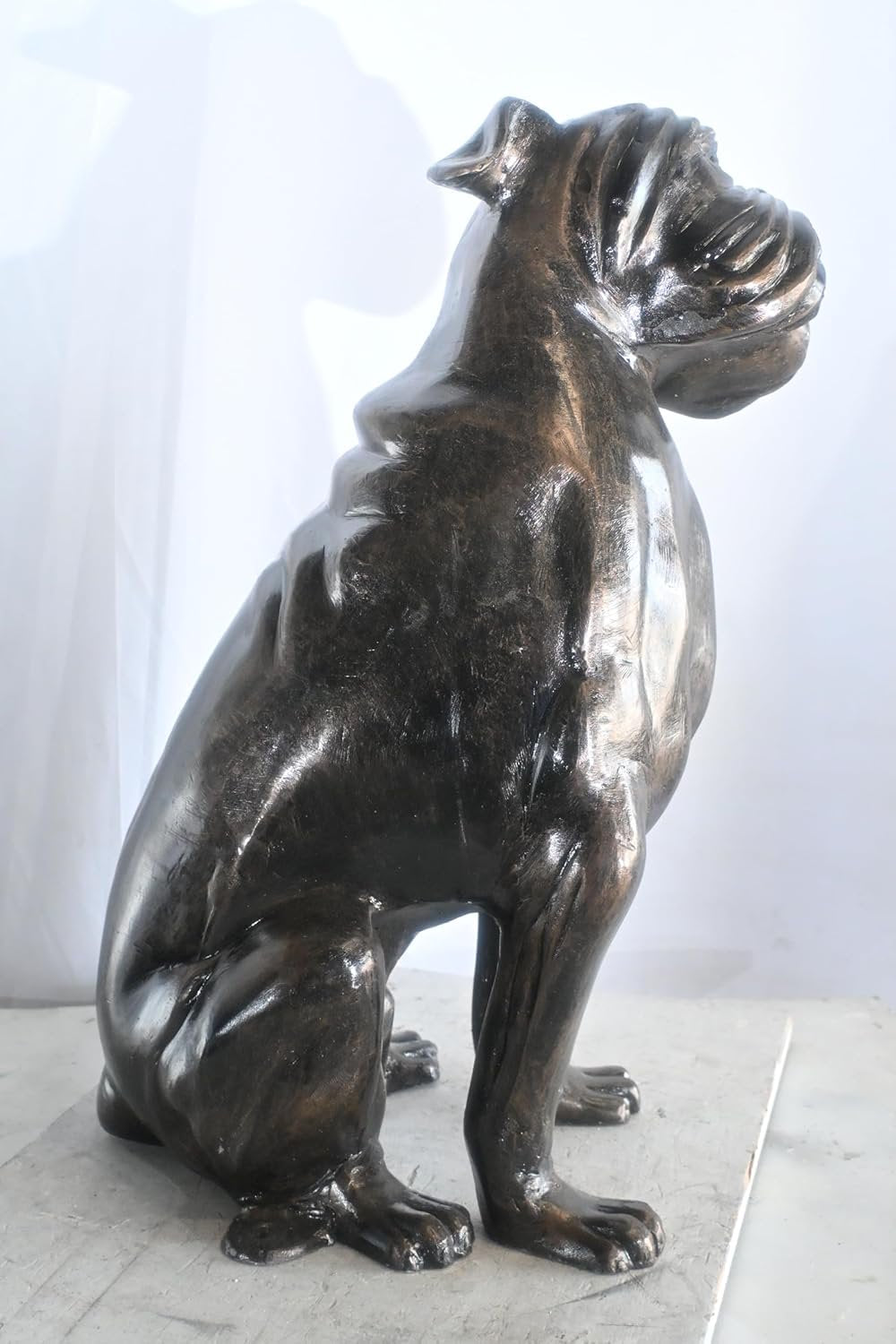 Bold Life Size English Bulldog Aluminum Garden Sculpture 22"x15"x29"H