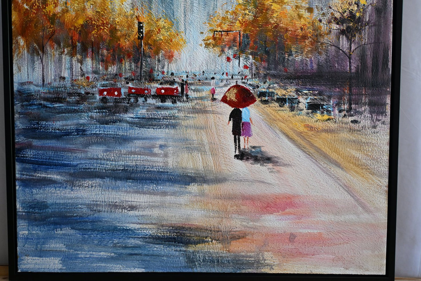 Urban Dream Canvas Painting Framed City Street Art 61"x41"