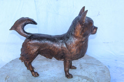 Pomeranian Dog Bronze Statue in a Graceful Standing Pose 18" x 6" x 14"H