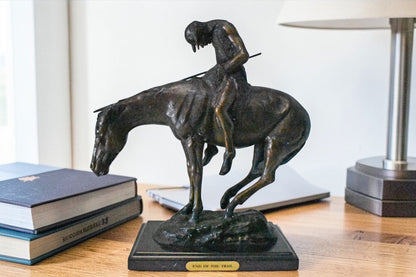 James Fraser Replica End of the Trail Bronze Statue - Size: 15"L x 6"W x 15"H.