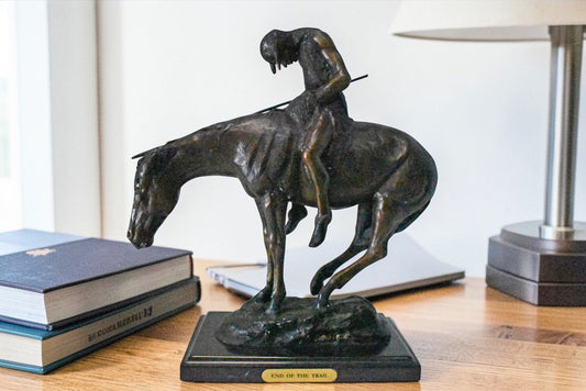 James Fraser Replica End of the Trail Bronze Statue - Size: 15"L x 6"W x 15"H.