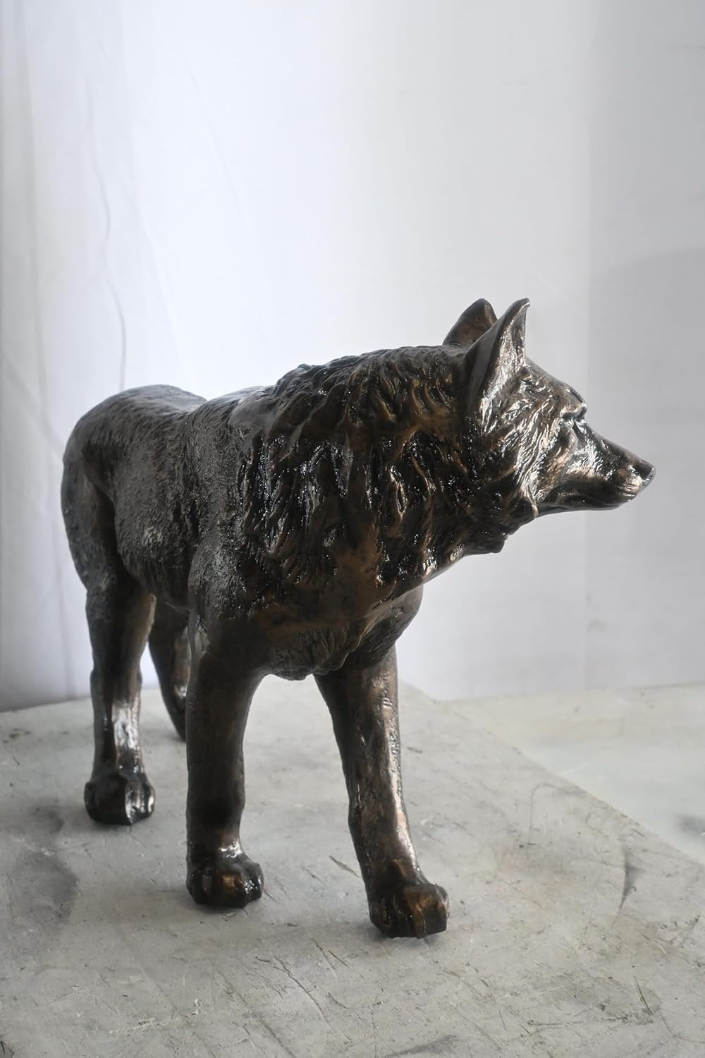 Life Size Prowling Fox Handcrafted Aluminum Garden Decor 42"x14"x34"H