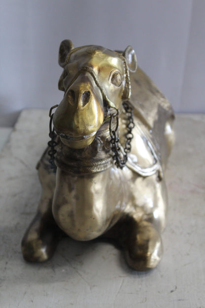 Metal Camel Lying Statue, Desert Majesty for Your Décor 24" x 9" x 13"H