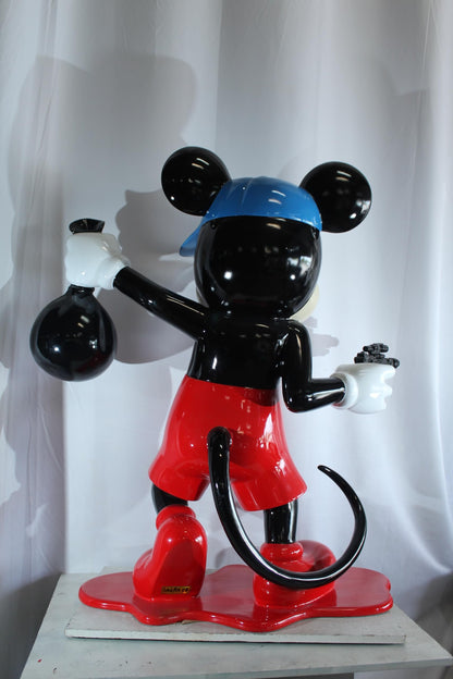 NIFAO Giant Cartoon Mouse Sculpture with Money Bag Pop Art Resin Statue 45"x20"x50"H