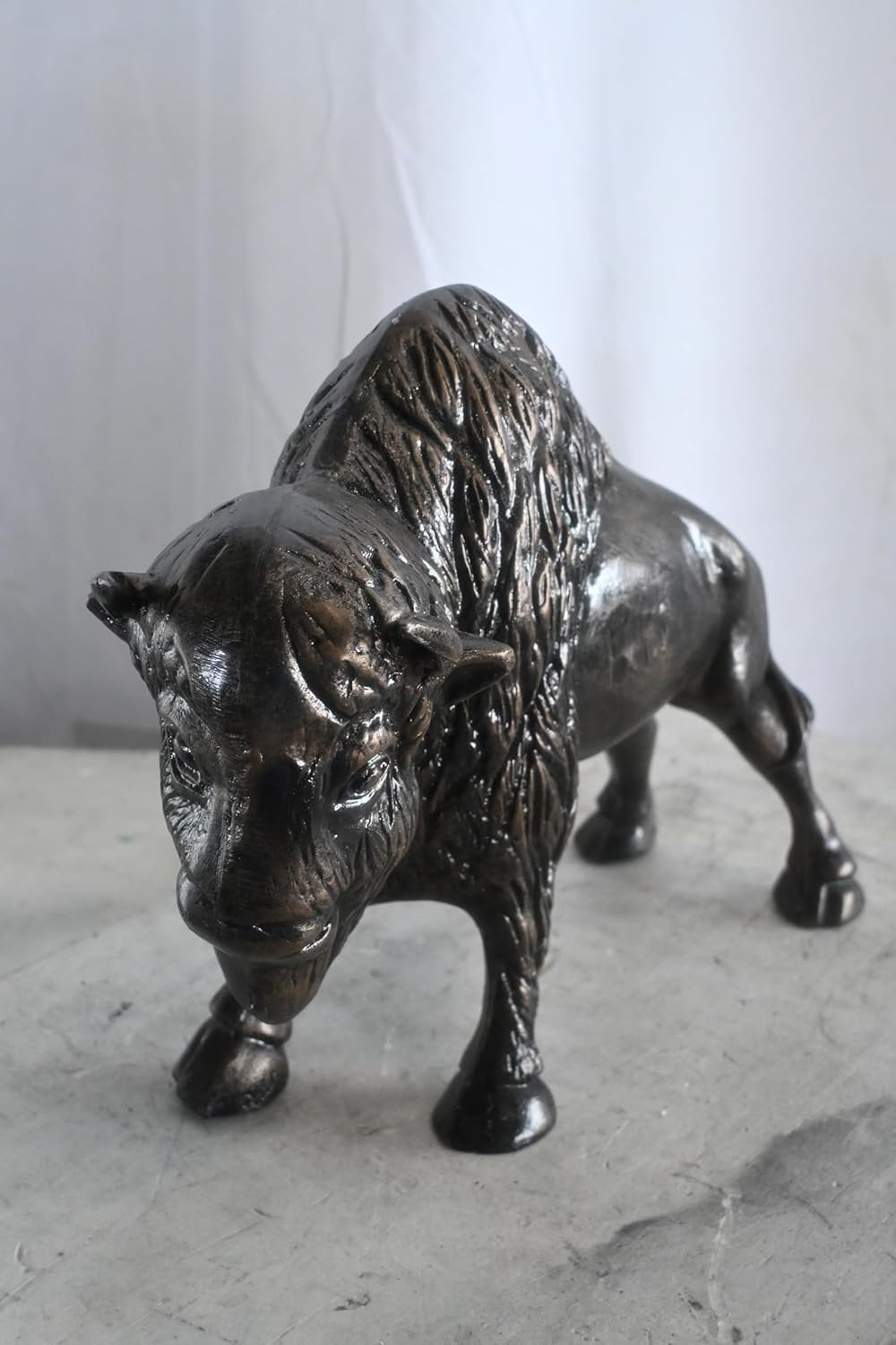 Charging American Bison Buffalo Aluminum Wildlife Statue 23"x8"x16"H