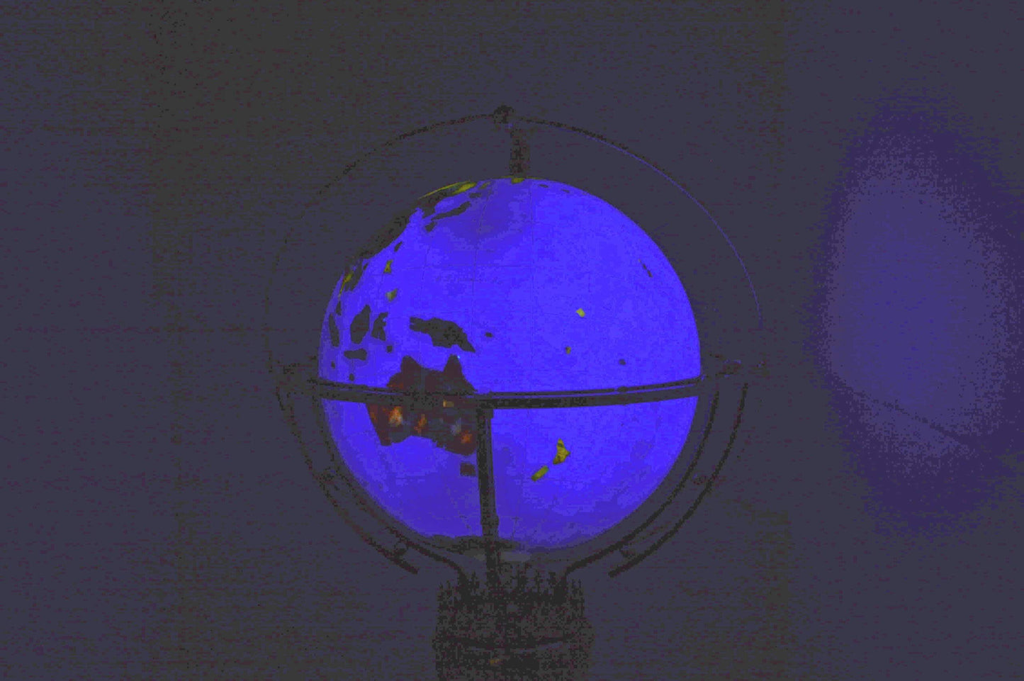 Illuminated Blue - World Globe Rotated by motor - Size: 19" x 19" x 42"H
