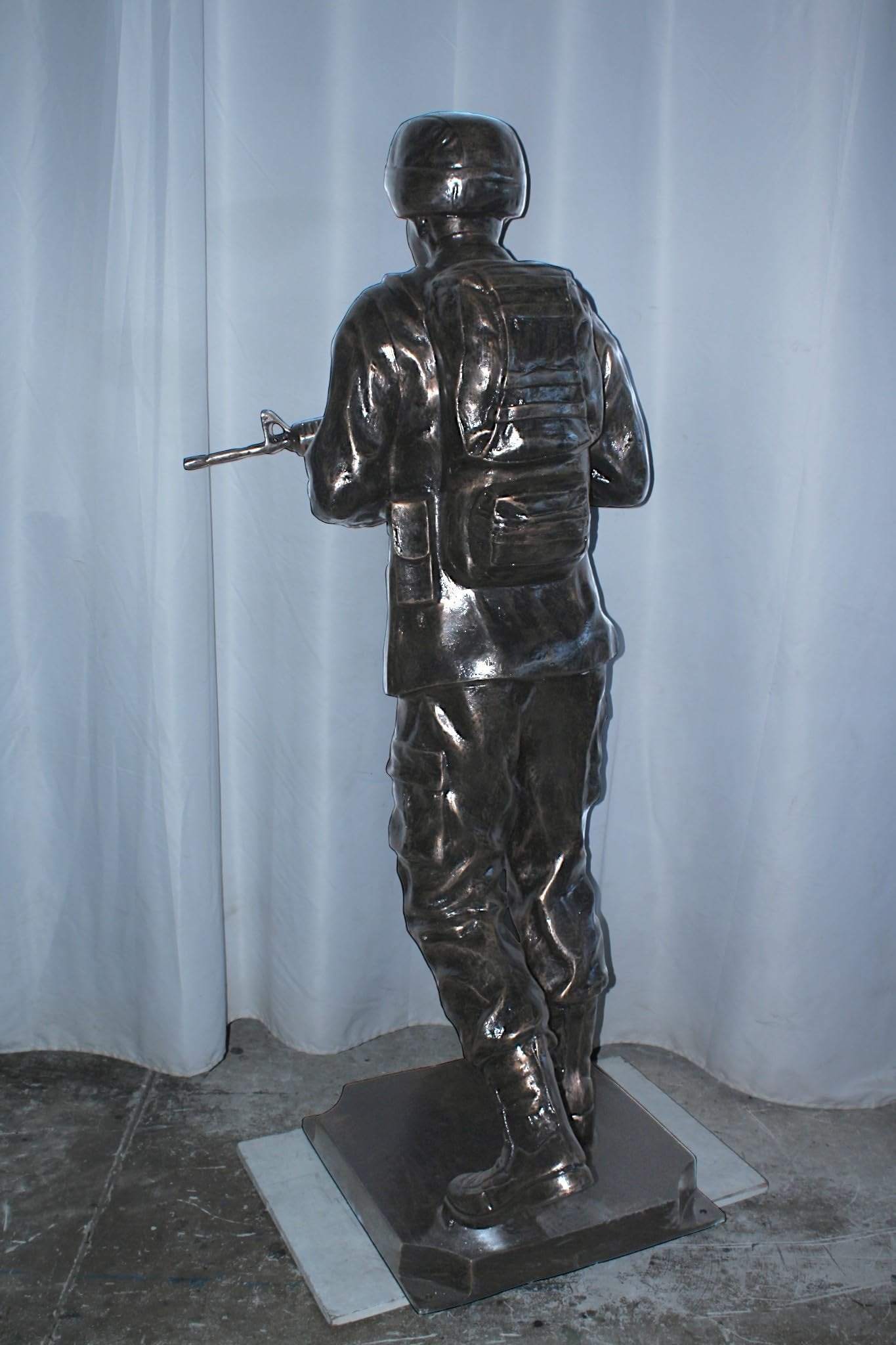 Life Size Aluminum Soldier Statue Military Sculpture 28"x28"x73"H