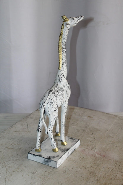 Aluminum Giraffe Sculpture Graceful Elegance in Tall Form 8" x 4" x 18"H