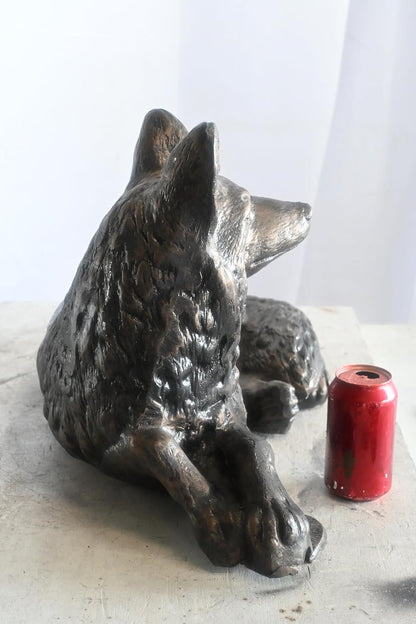 Loyal Resting German Shepherd Handcrafted Aluminum Decor 25"x12"x15"H