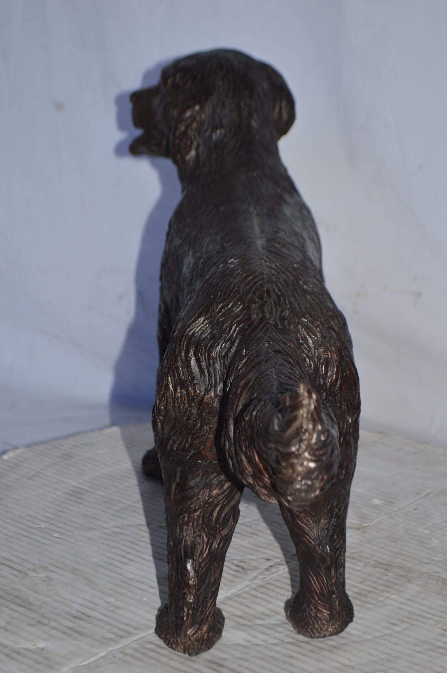 Golden Retriever dog bronze statue - Size: 26"L x 7"W x 16"H.