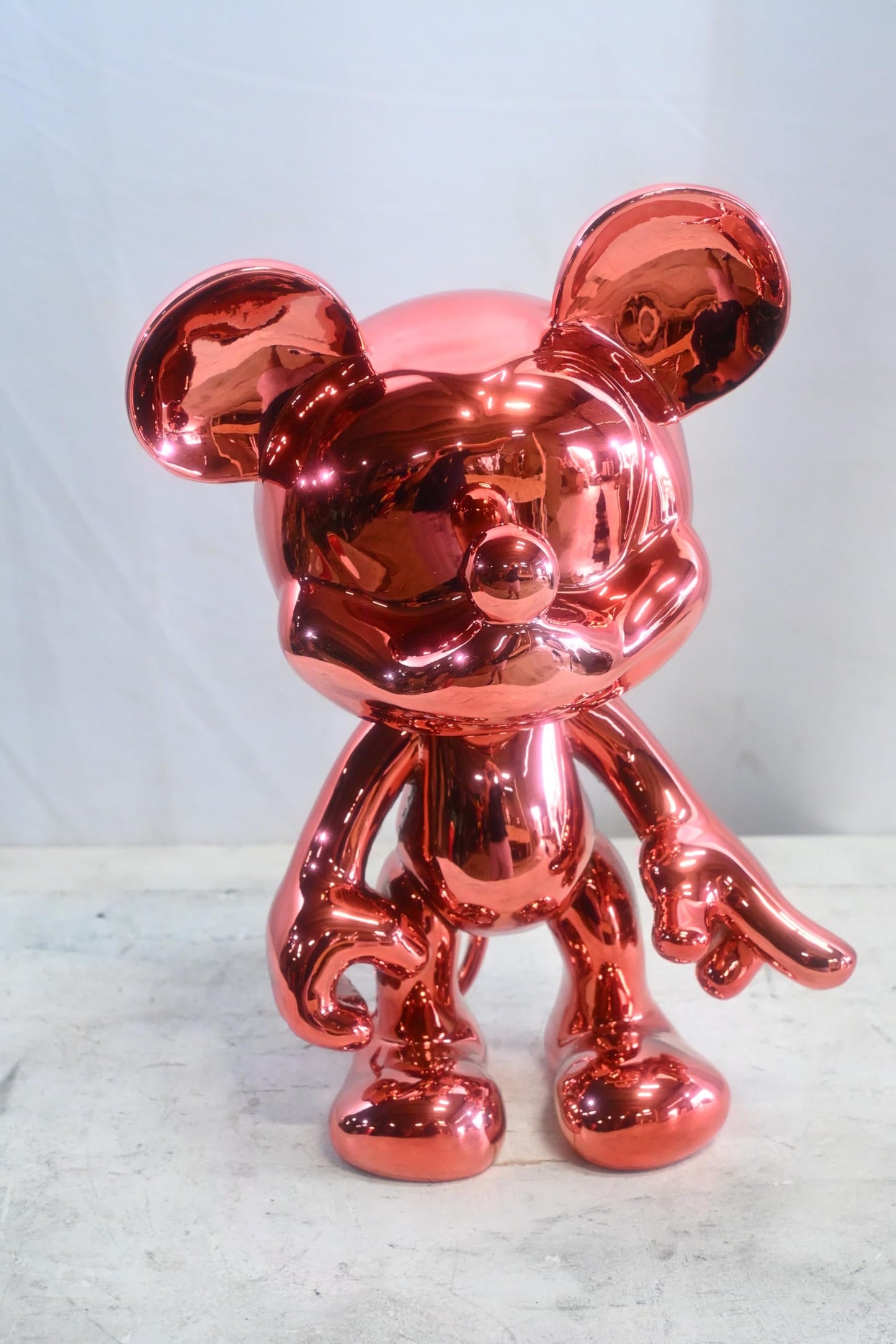 Rose Gold Mouse Cartoon Character Resin Sculpture Figurine 12"x9"x16"H