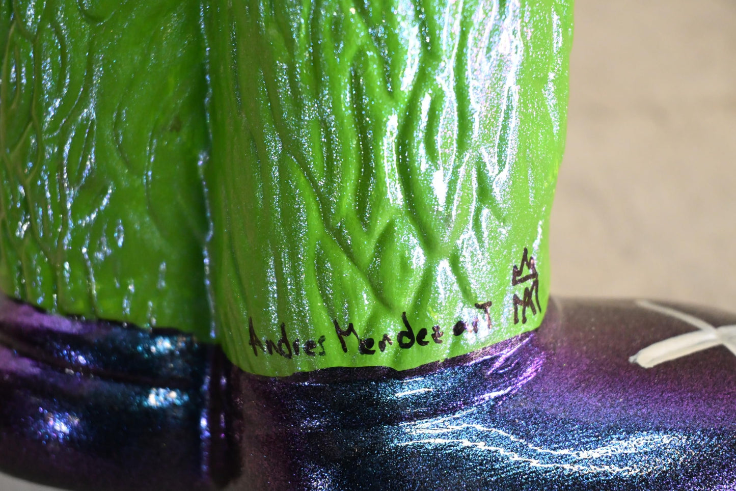 NIFAO Green Monster Character Resin Figurine Statue Andres Mendez 8"x4"x14"H