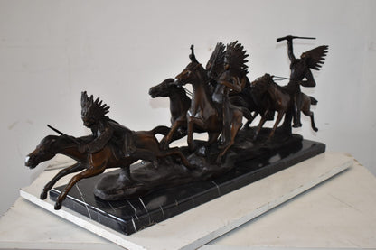 War Party Bronze Statue Replica of Carl Cauba Size: 41" x 12" x 13"H