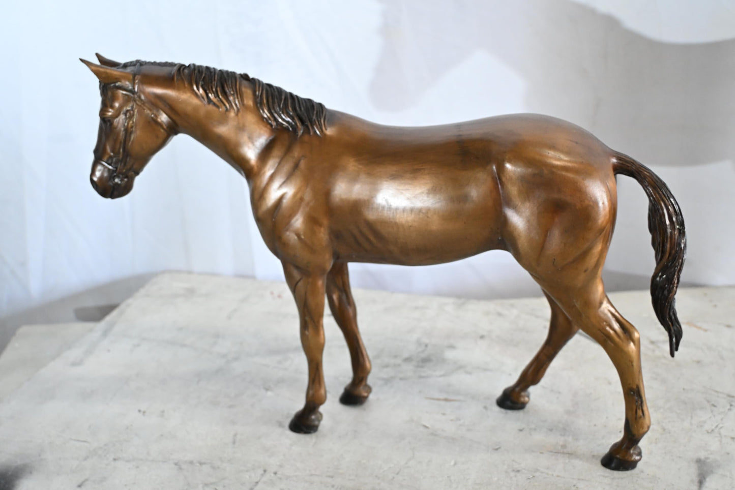 Standing Horse Bronze Statue Equestrian Sculpture Figurine 20"x5"x14"H