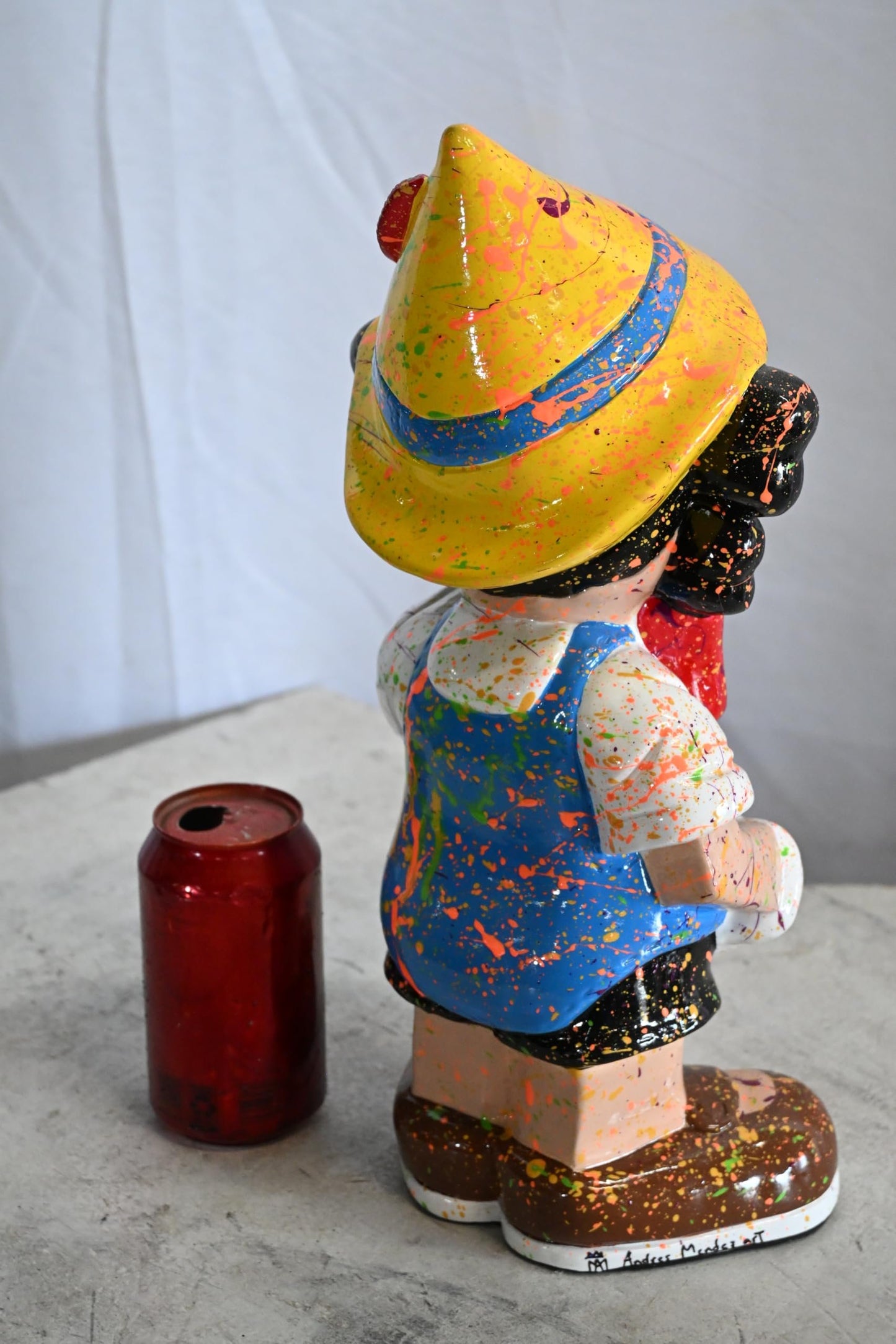 Colorful Pinocchio Ceramic Figurine Statue Andres Mendez 7"x6"x14"H