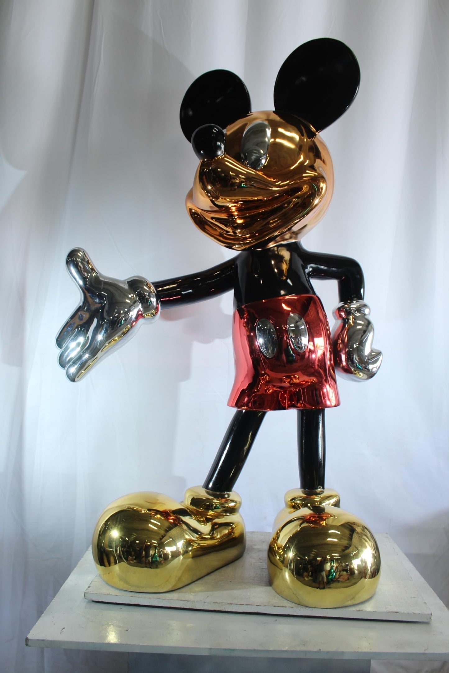 NIFAO Giant Cartoon Mouse Sculpture Metallic Pop Art Resin Statue 37"x20"x59"H