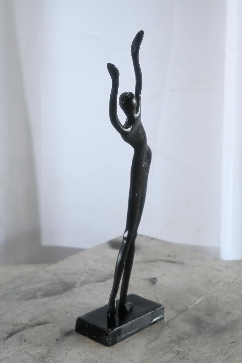 Aluminum Abstract Yoga Urdhva Hastasana Figure Sculpture 8"x3"x20"H