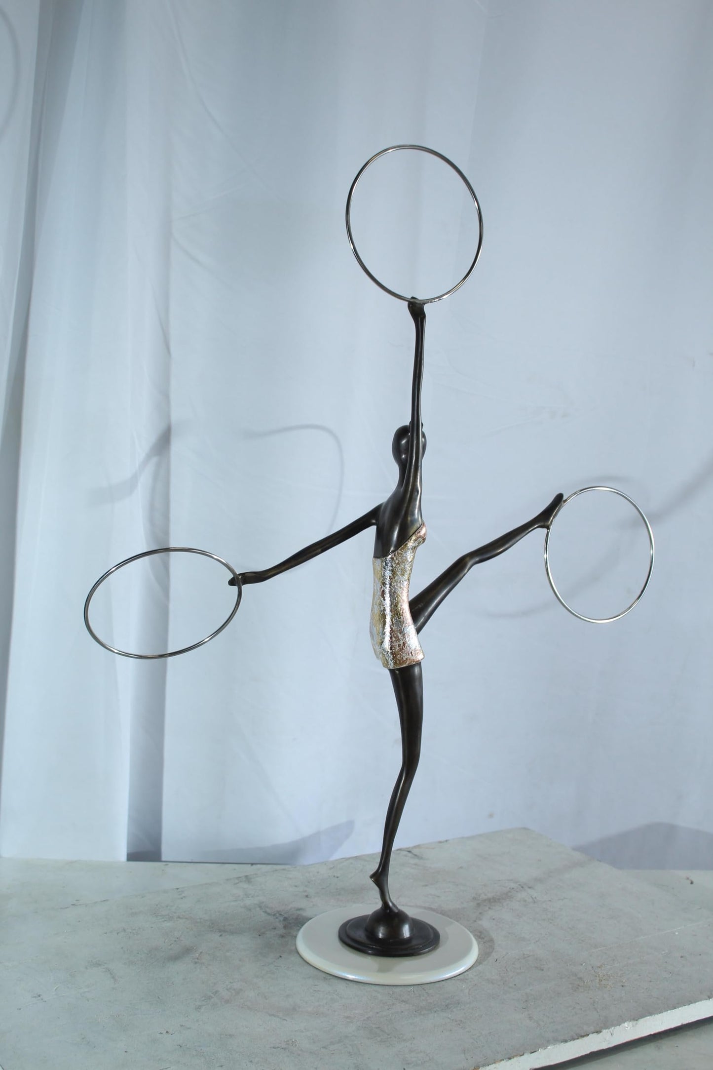 NIFAO Bronze Sculpture Lady Dancer by Liliana Mendez Art Statue 26"x8"x33"H