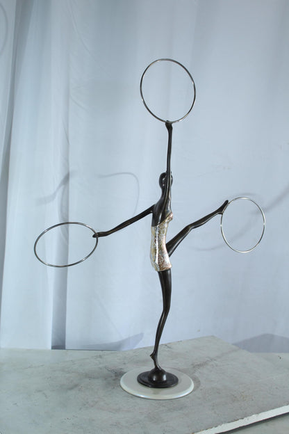 NIFAO Bronze Sculpture Lady Dancer by Liliana Mendez Art Statue 26"x8"x33"H