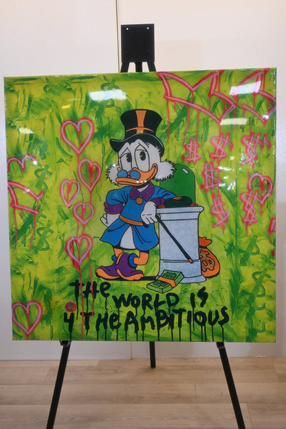 Ambitious Wealthy Duck Tycoon Graffiti Resin Canvas 44"x44"