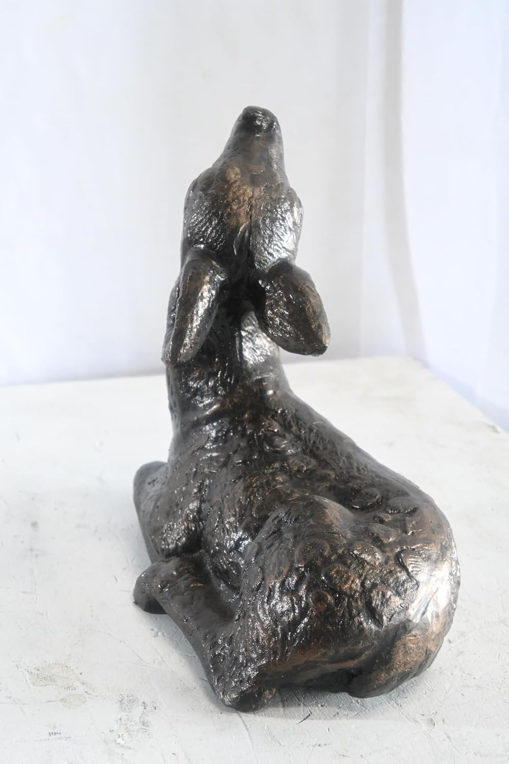 Cast Aluminum Resting Fawn Statue Bronze Finish Yard Art 12"x5"x12"H