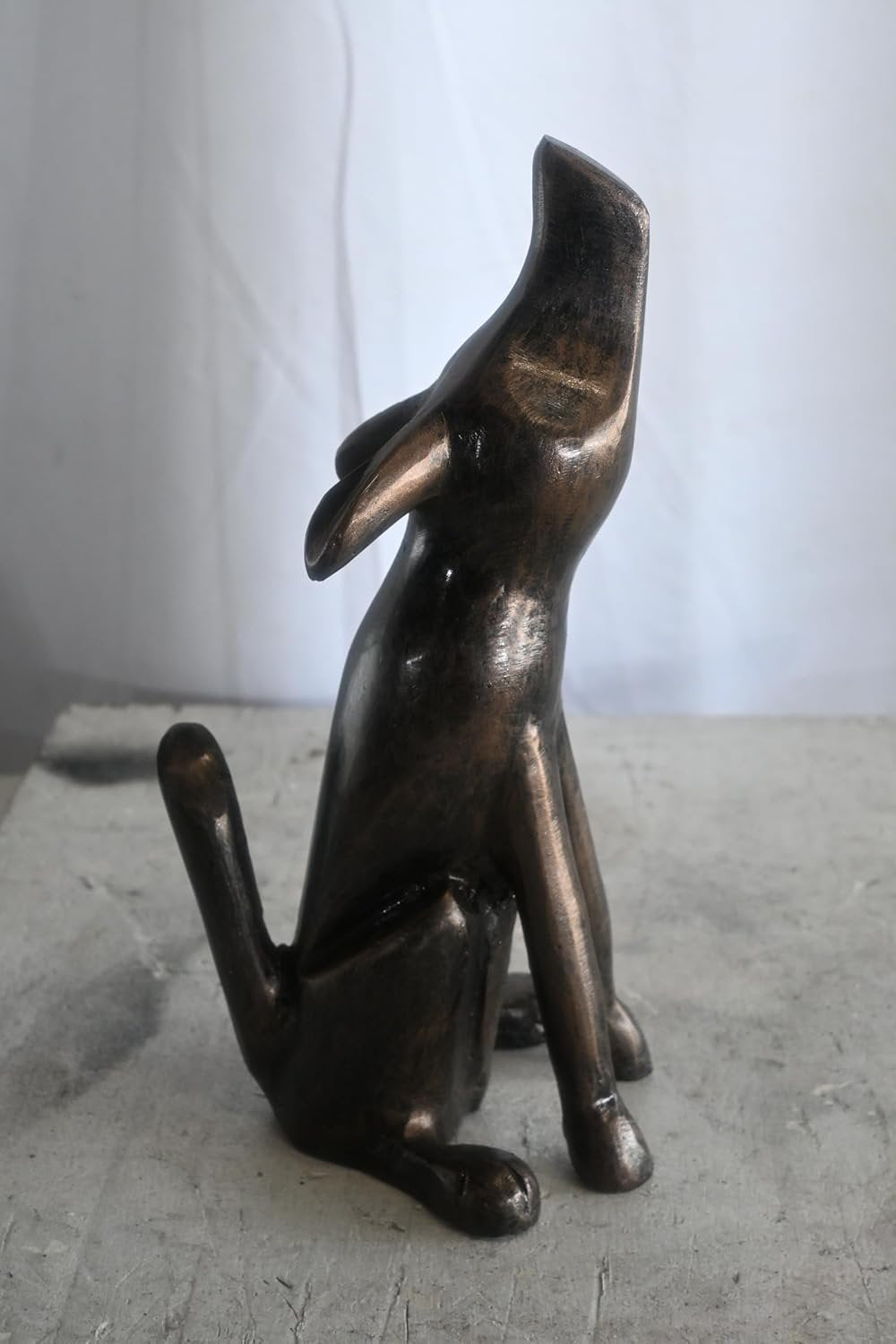 Howling Coyote Small Aluminum Statue Wildlife Collection 6"x8"x14"H