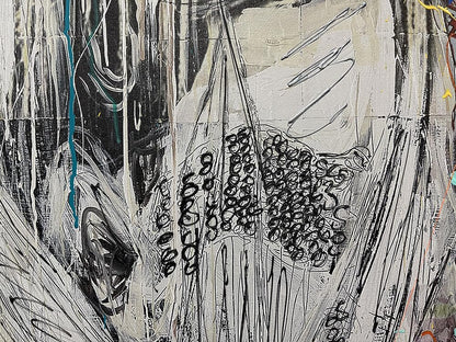 The Girl Next Door, original mixed media on canvas by Oliver Neilson, 38x60