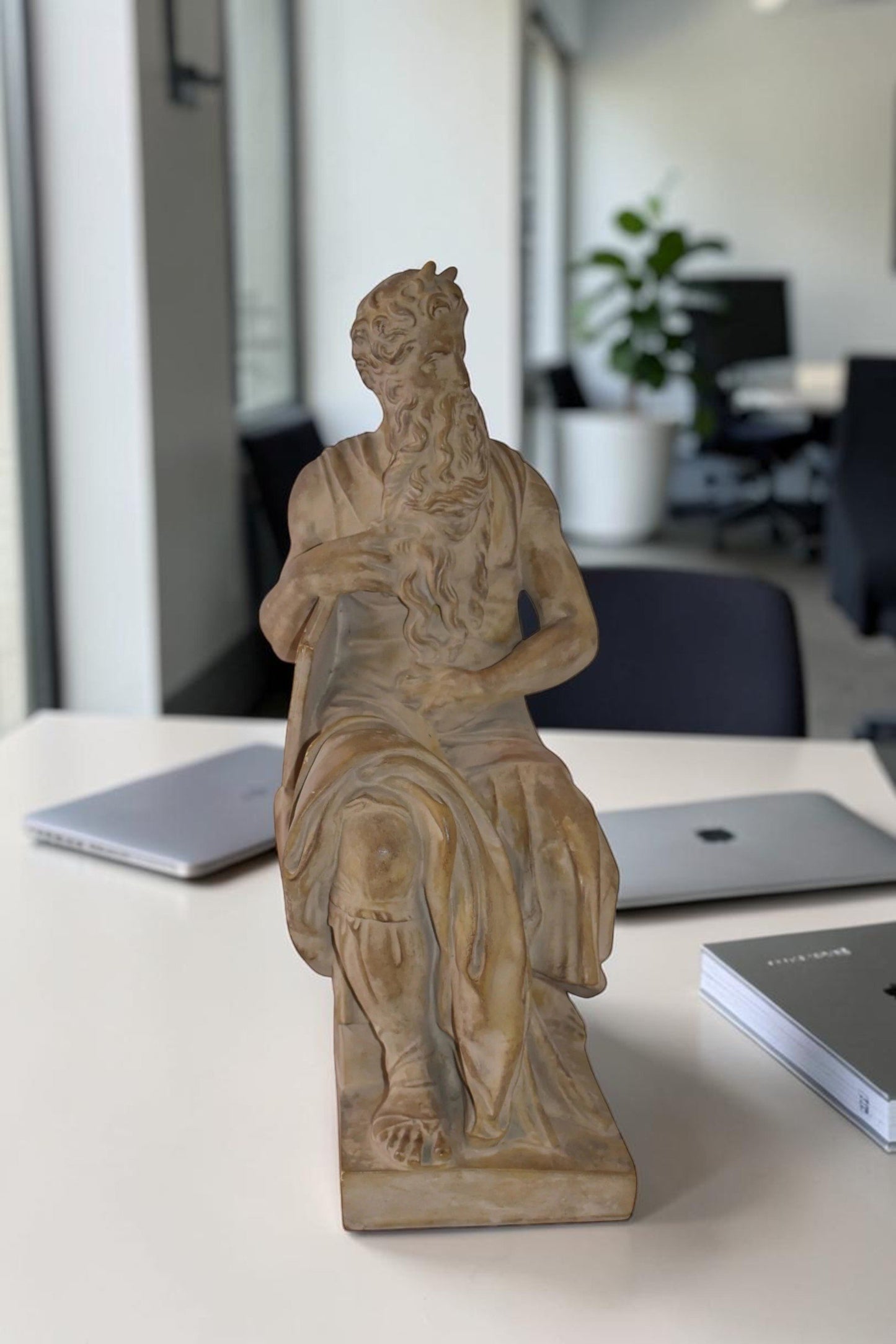 Replica of Michelangelo plaster cast Statue of Moses Size: 9" x 10" x 21"H