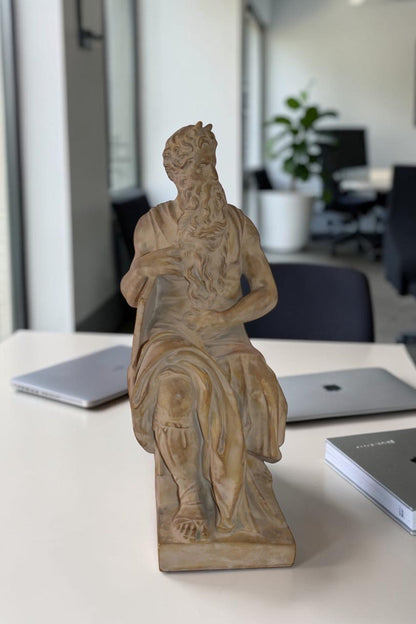 Replica of Michelangelo plaster cast Statue of Moses Size: 9" x 10" x 21"H