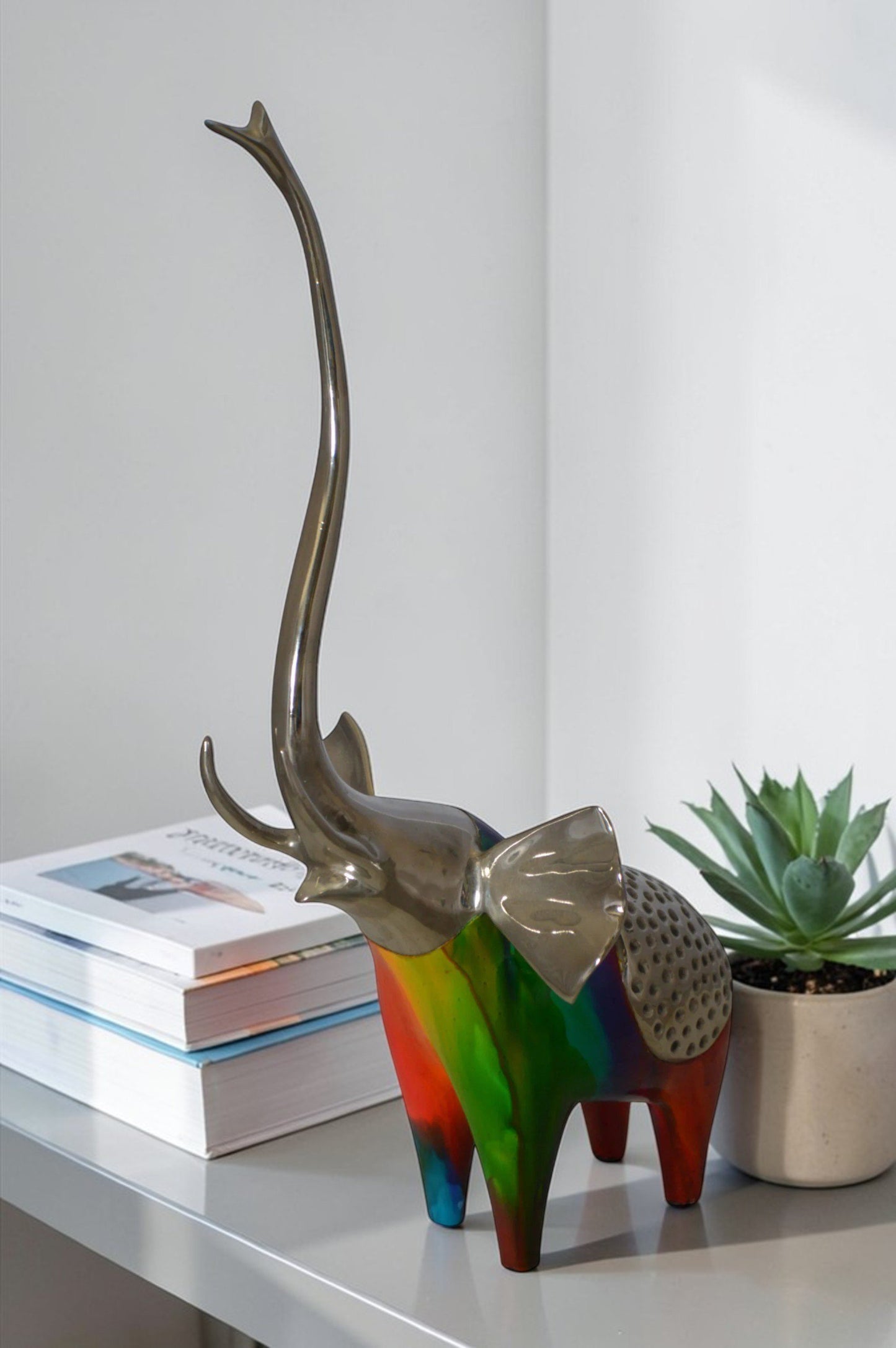 Elephant by Liliana Mendez -  Size: 10"L x 9"W x 20"H.