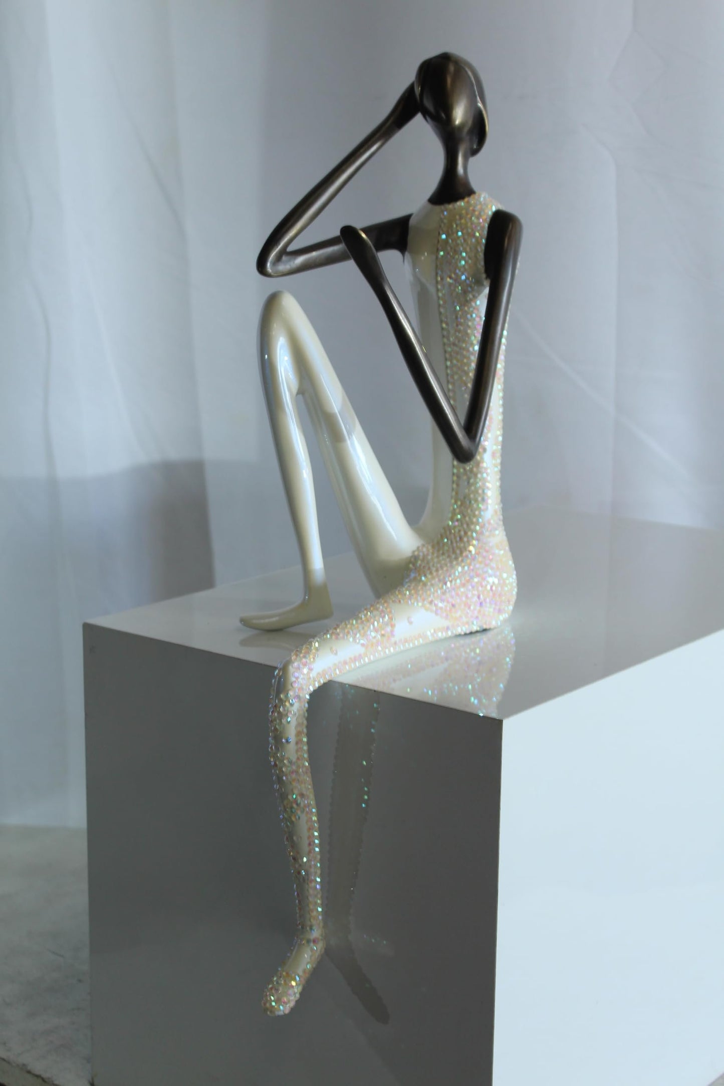 NIFAO Bronze Statue Fragments of Love by Liliana Mendez 10"x5"x20"H