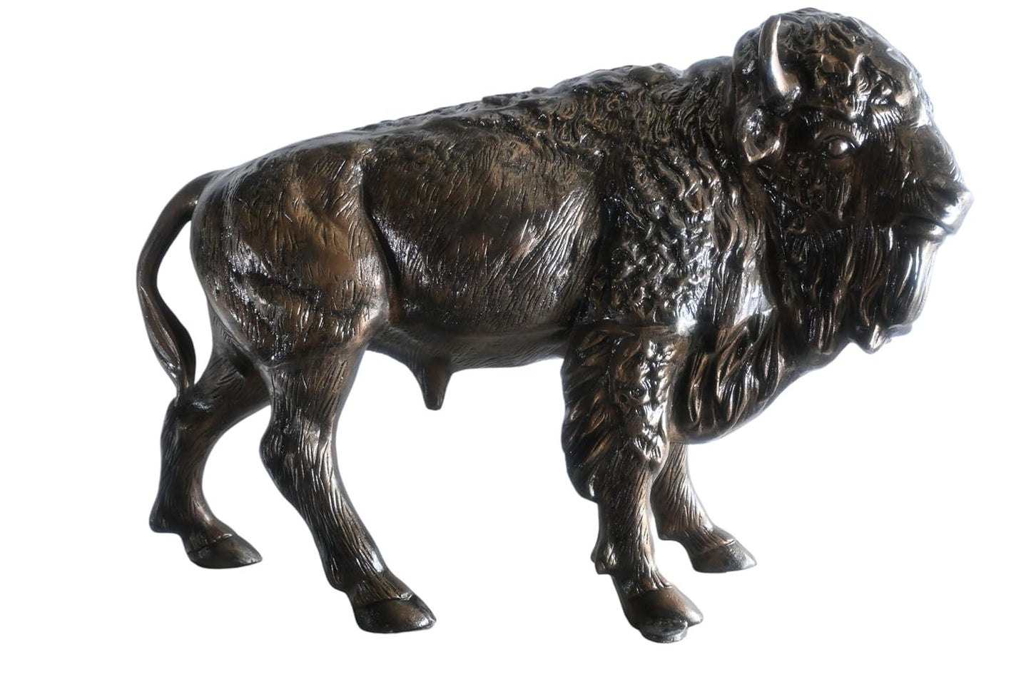 Aluminum American Bison Sculpture Dark Bronze Patina Art 46"x15"x35"H